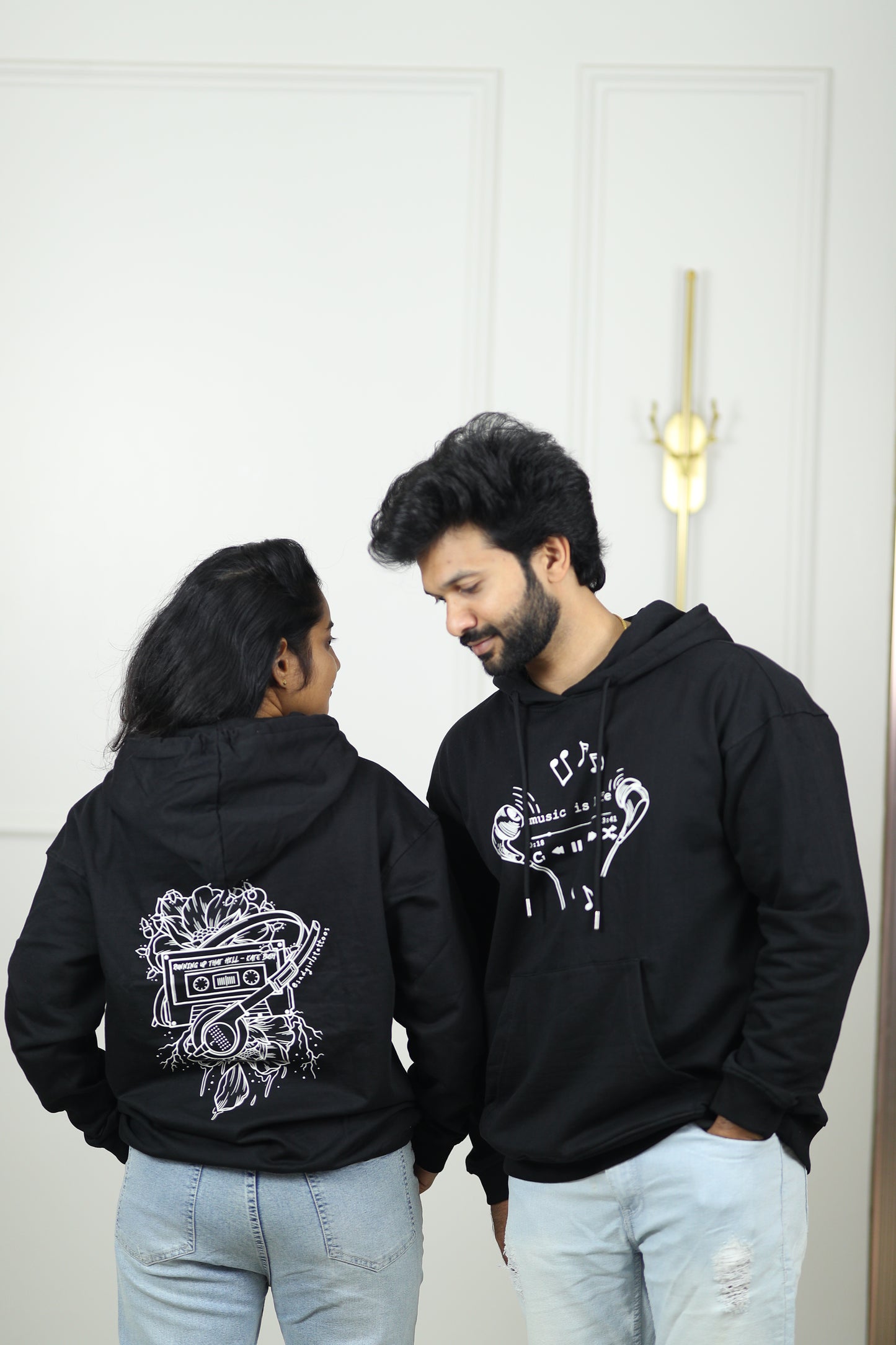 Music is Life Oversized Screen Printed Hoodie in Black (Limited Edition)