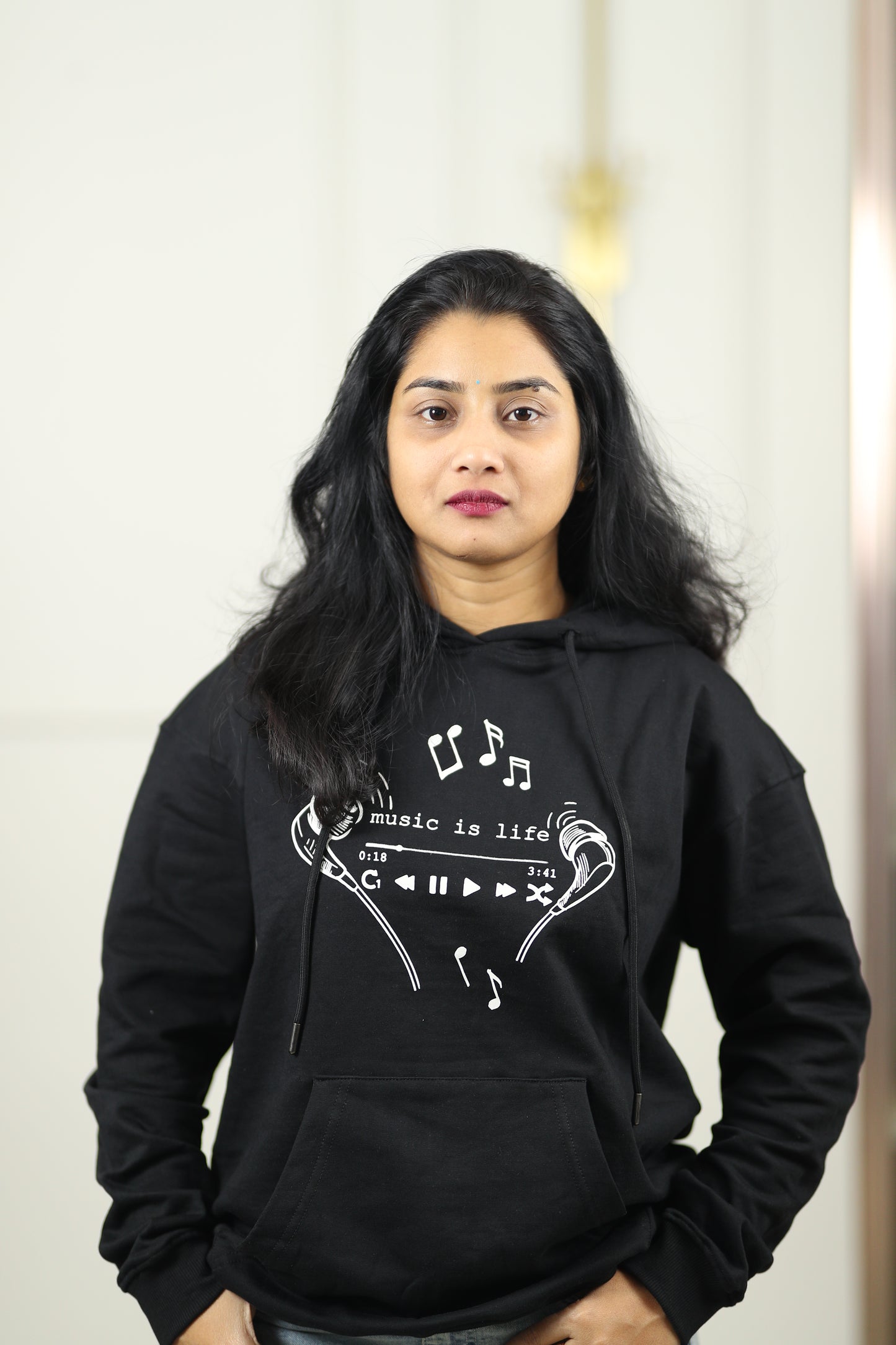 Music is Life Oversized Screen Printed Hoodie in Black (Limited Edition)