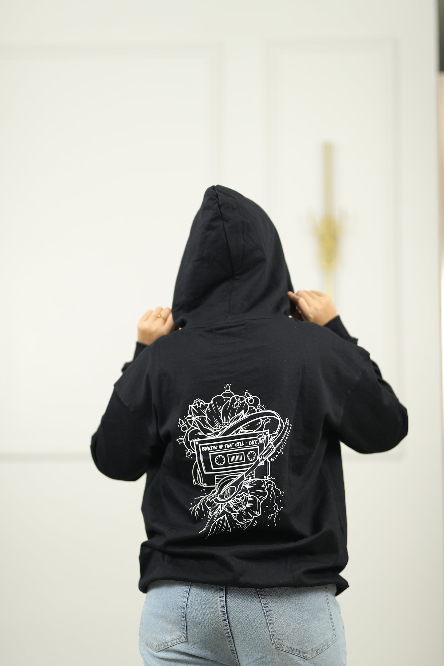 Music is Life Oversized Screen Printed Hoodie in Black (Limited Edition)