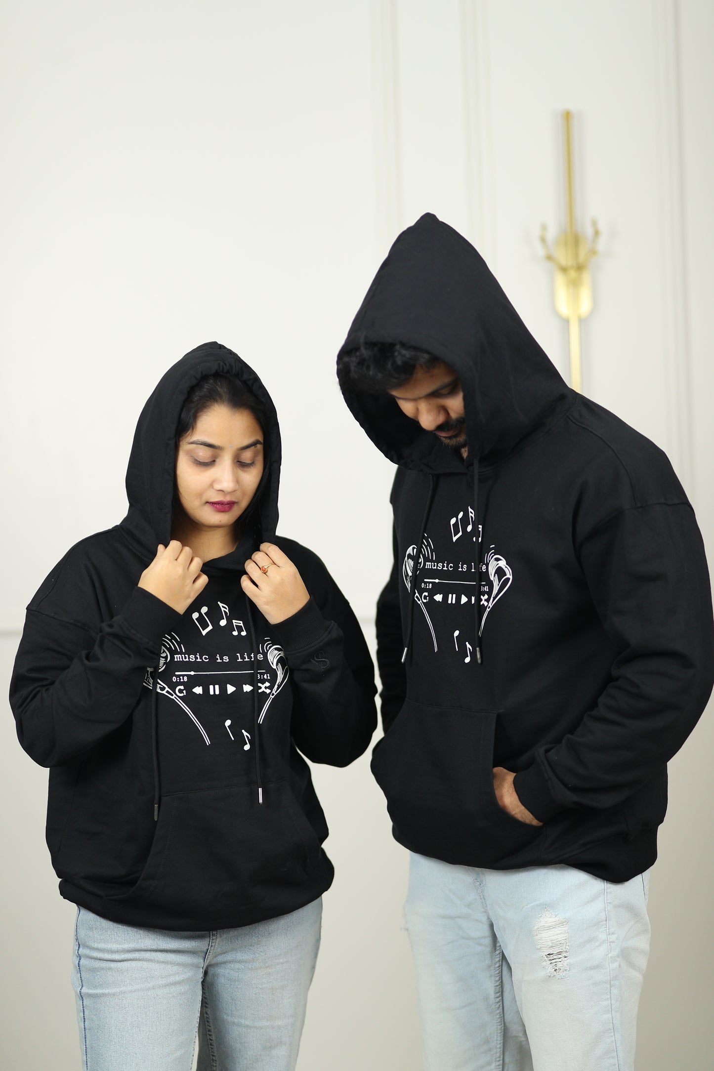 Music is Life Oversized Screen Printed Hoodie in Black (Limited Edition)