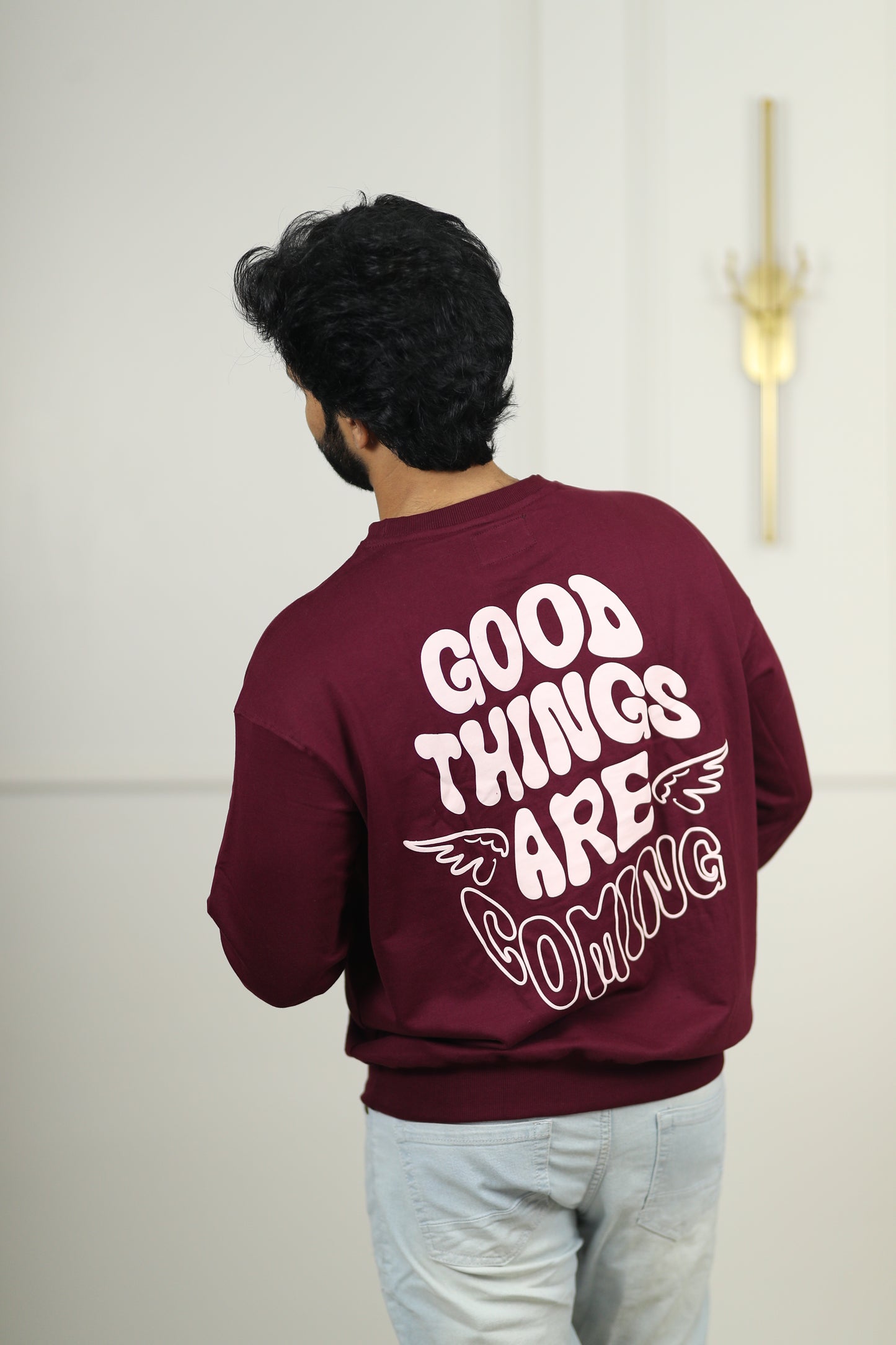 Good things are coming Unisex Sweatshirt in Wine (Limited Edition)