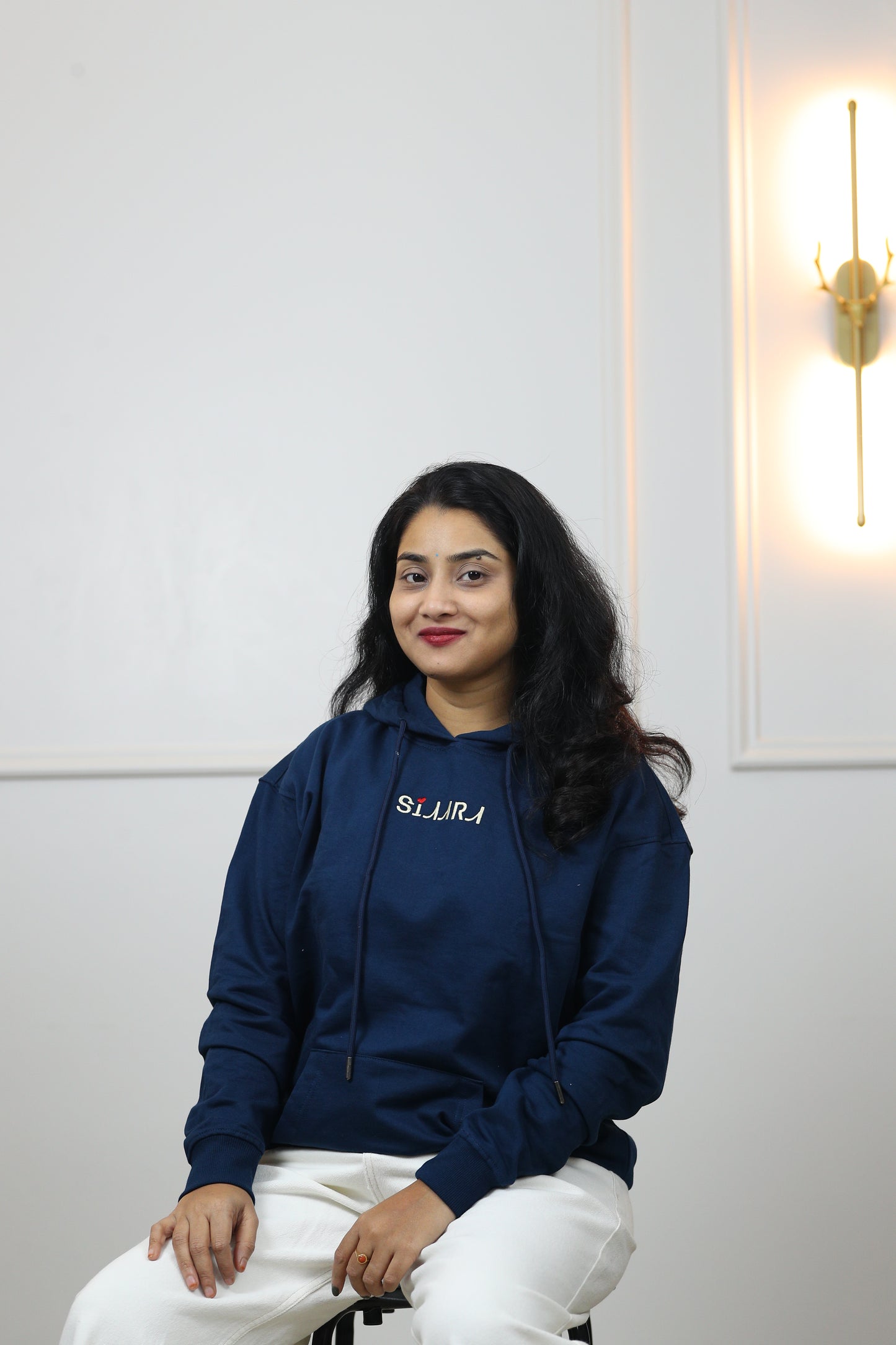 Words of Affirmation Oversized Embroidery Hoodie in Diesel Blue (Limited Edition)