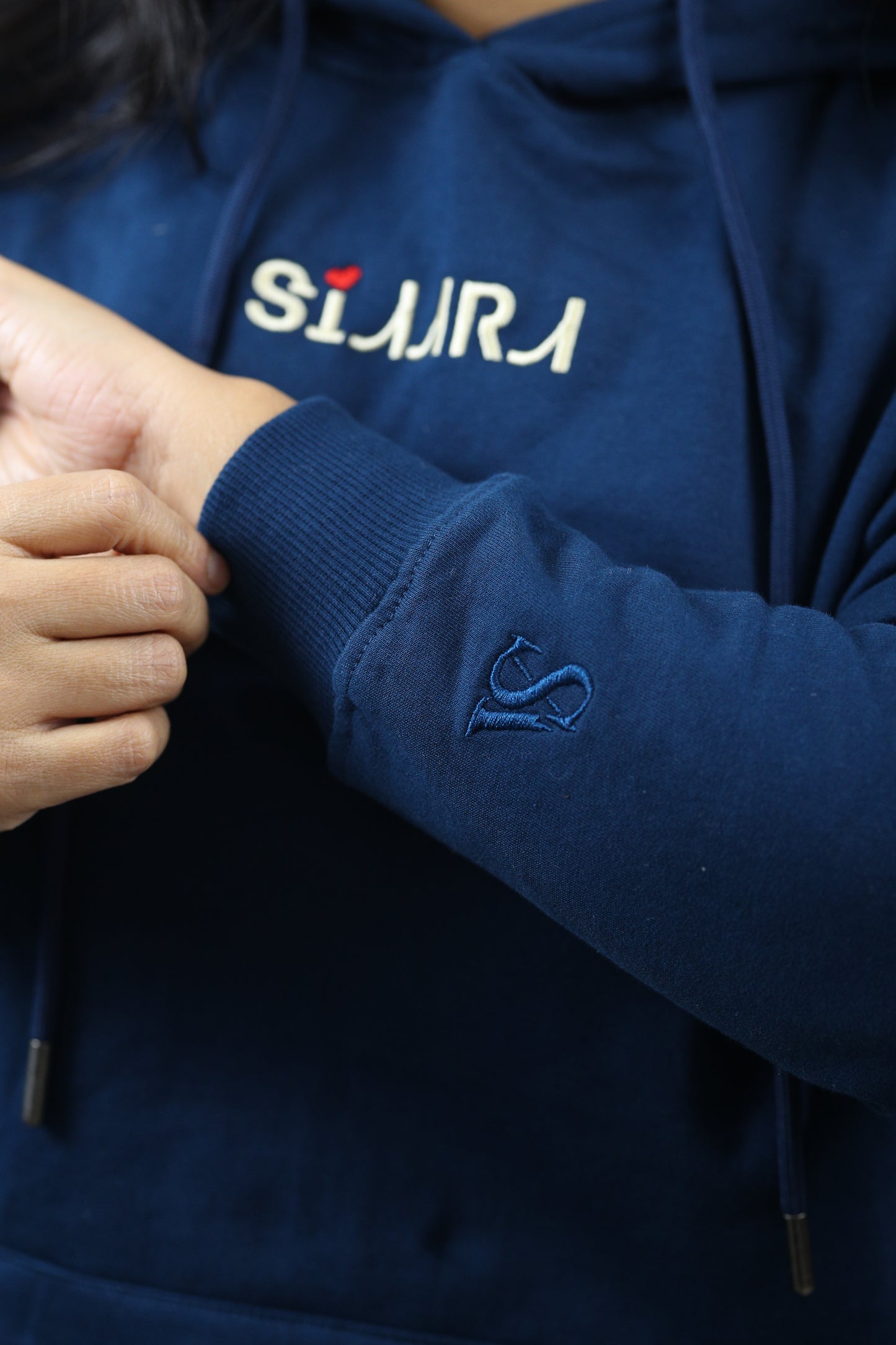 Words of Affirmation Oversized Embroidery Hoodie in Diesel Blue (Limited Edition)