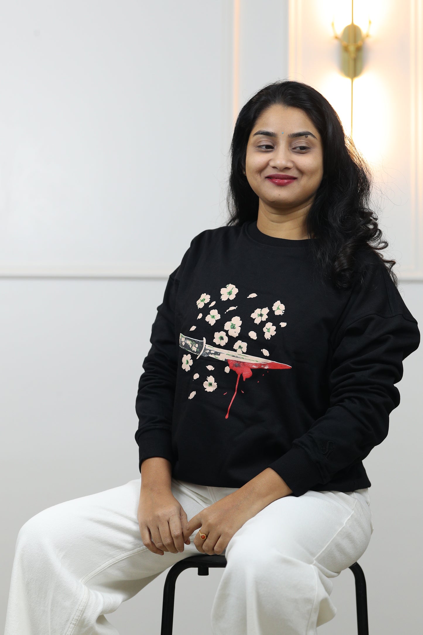 Anime Sword Blossoms Unisex Sweatshirt in Black (Limited Edition)