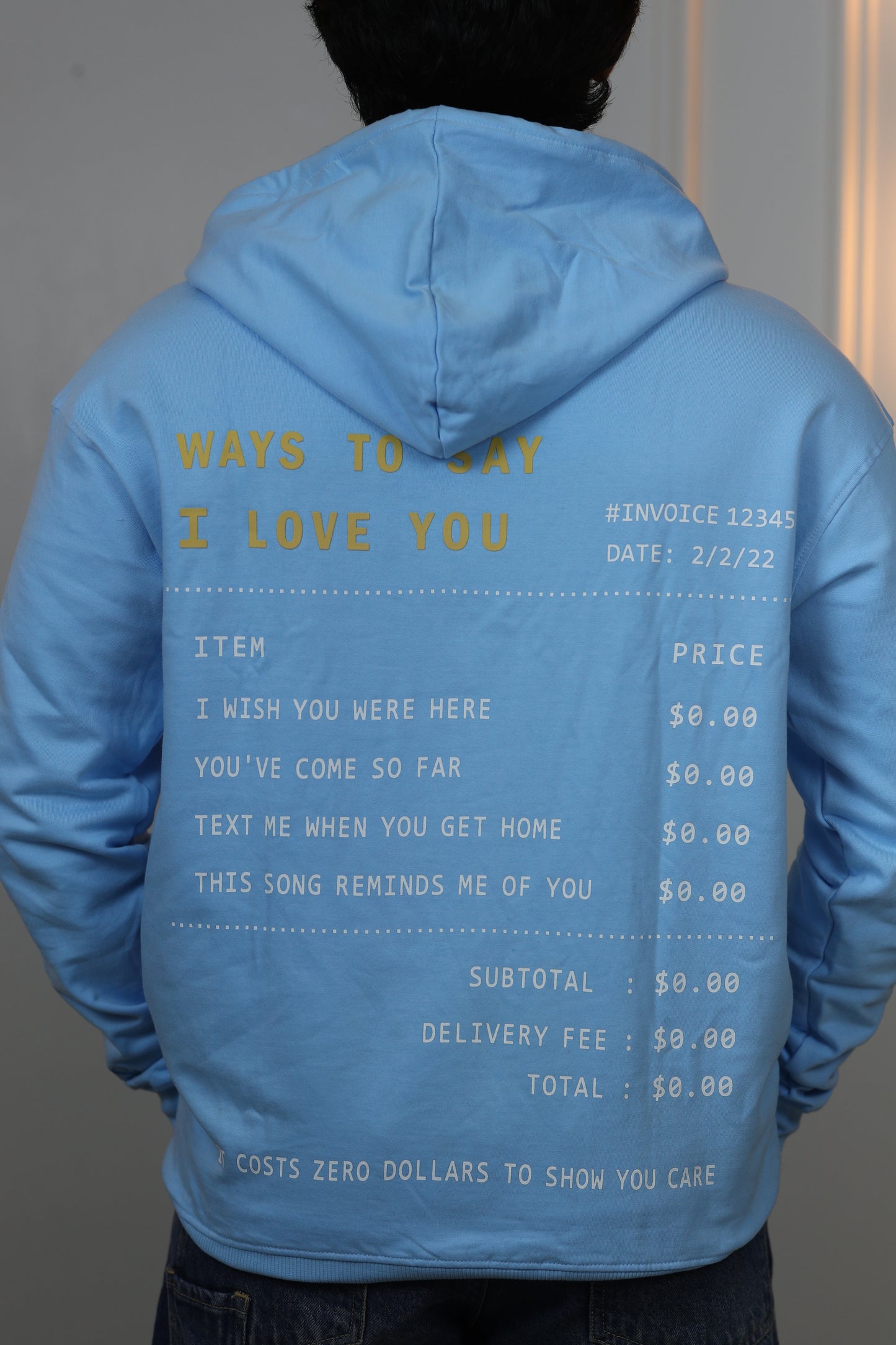 Mathematical Love Oversized Screen Printed Hoodie in Arctic Blue (Limited Edition)