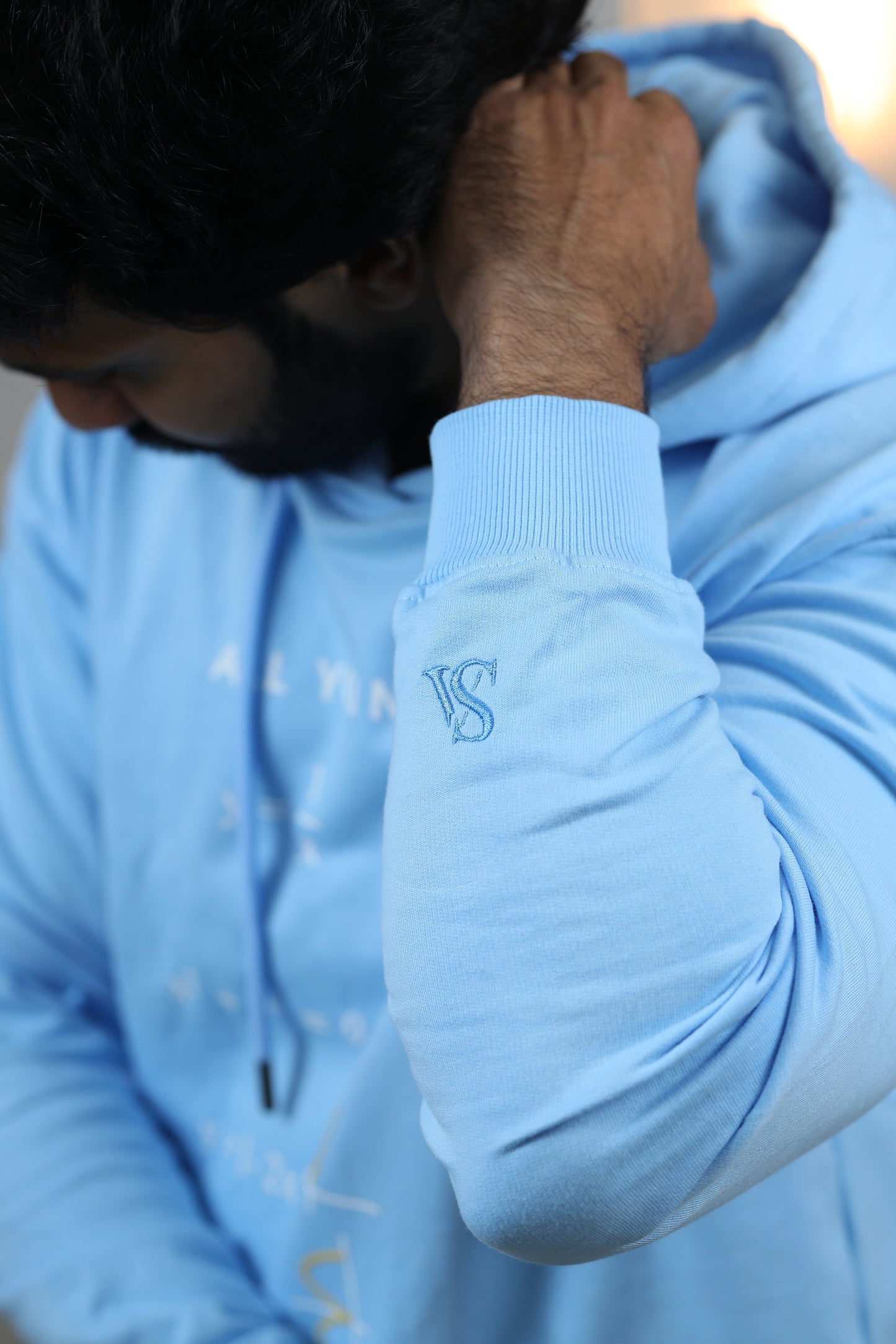 Mathematical Love Oversized Screen Printed Hoodie in Arctic Blue (Limited Edition)