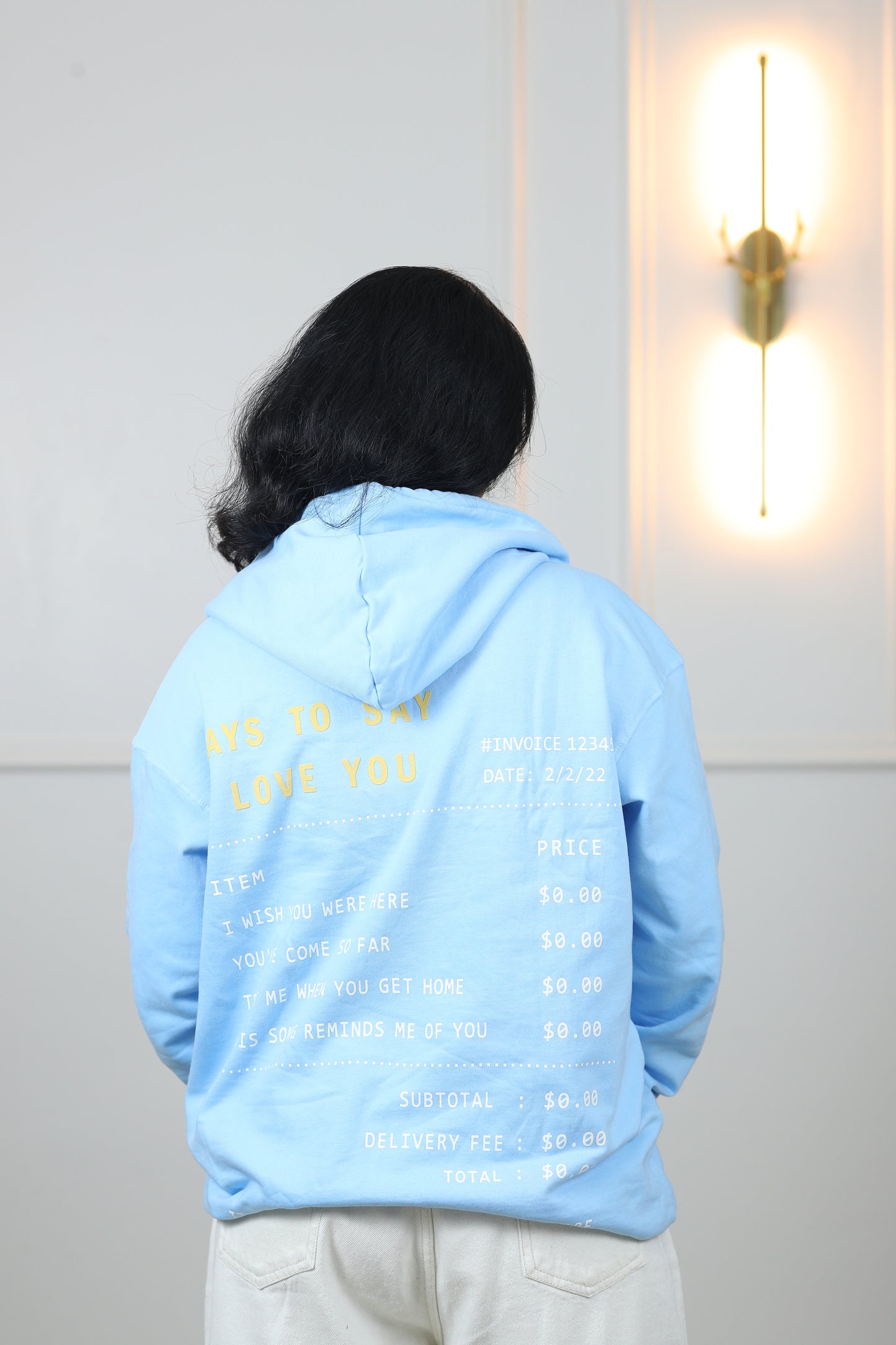 Mathematical Love Oversized Screen Printed Hoodie in Arctic Blue (Limited Edition)