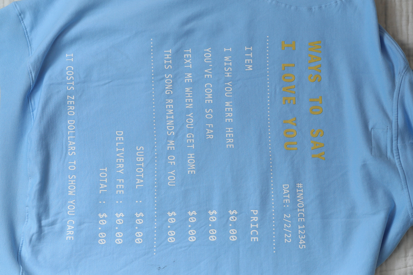 Mathematical Love Oversized Screen Printed Hoodie in Arctic Blue (Limited Edition)