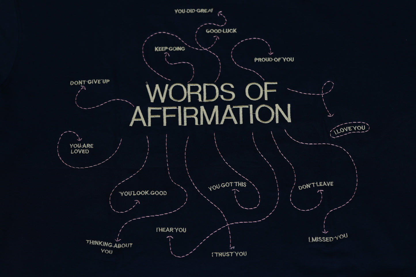 Words of Affirmation Oversized Embroidery Hoodie in Diesel Blue (Limited Edition)